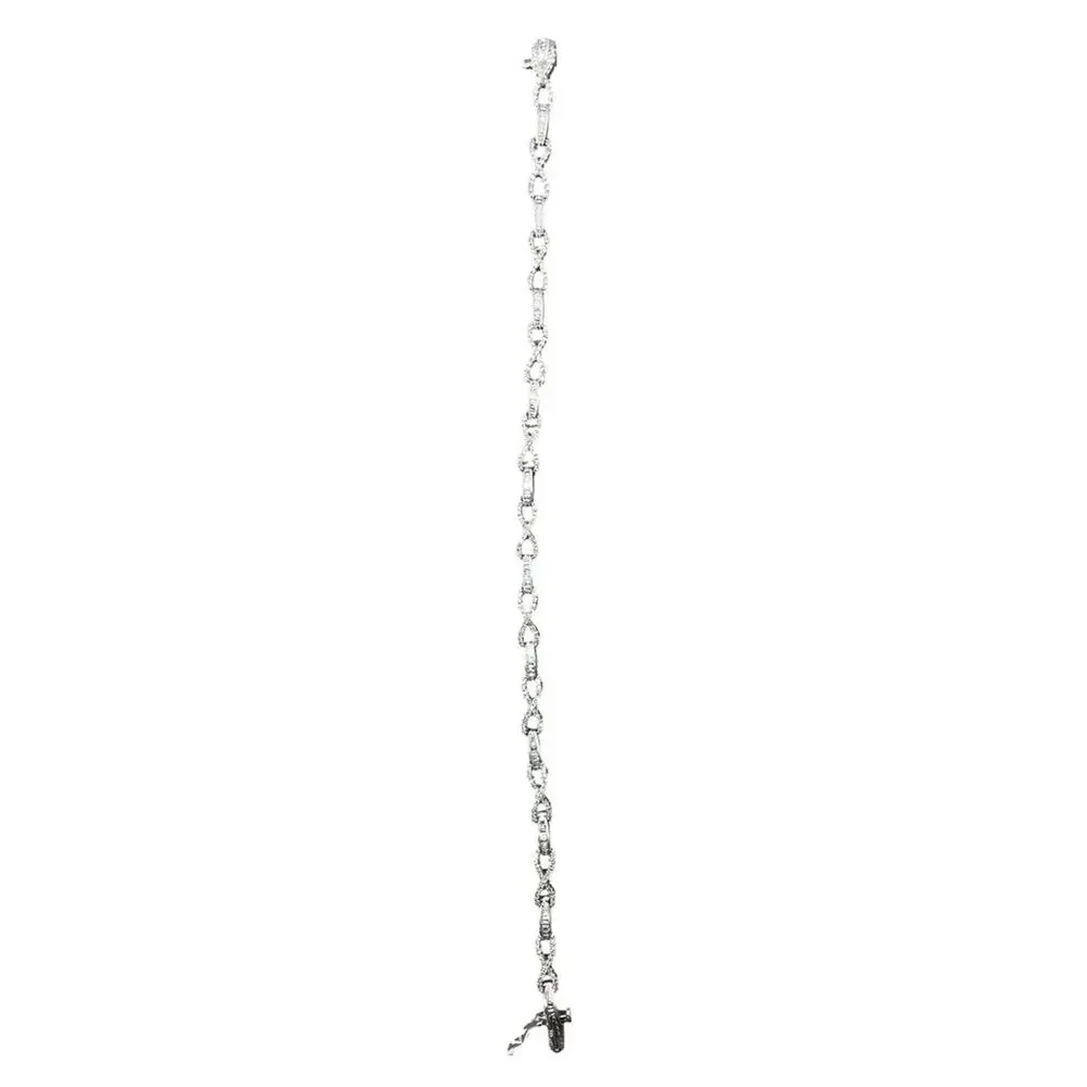 10K White Gold Diamond Infinity Design Bracelet (22102)